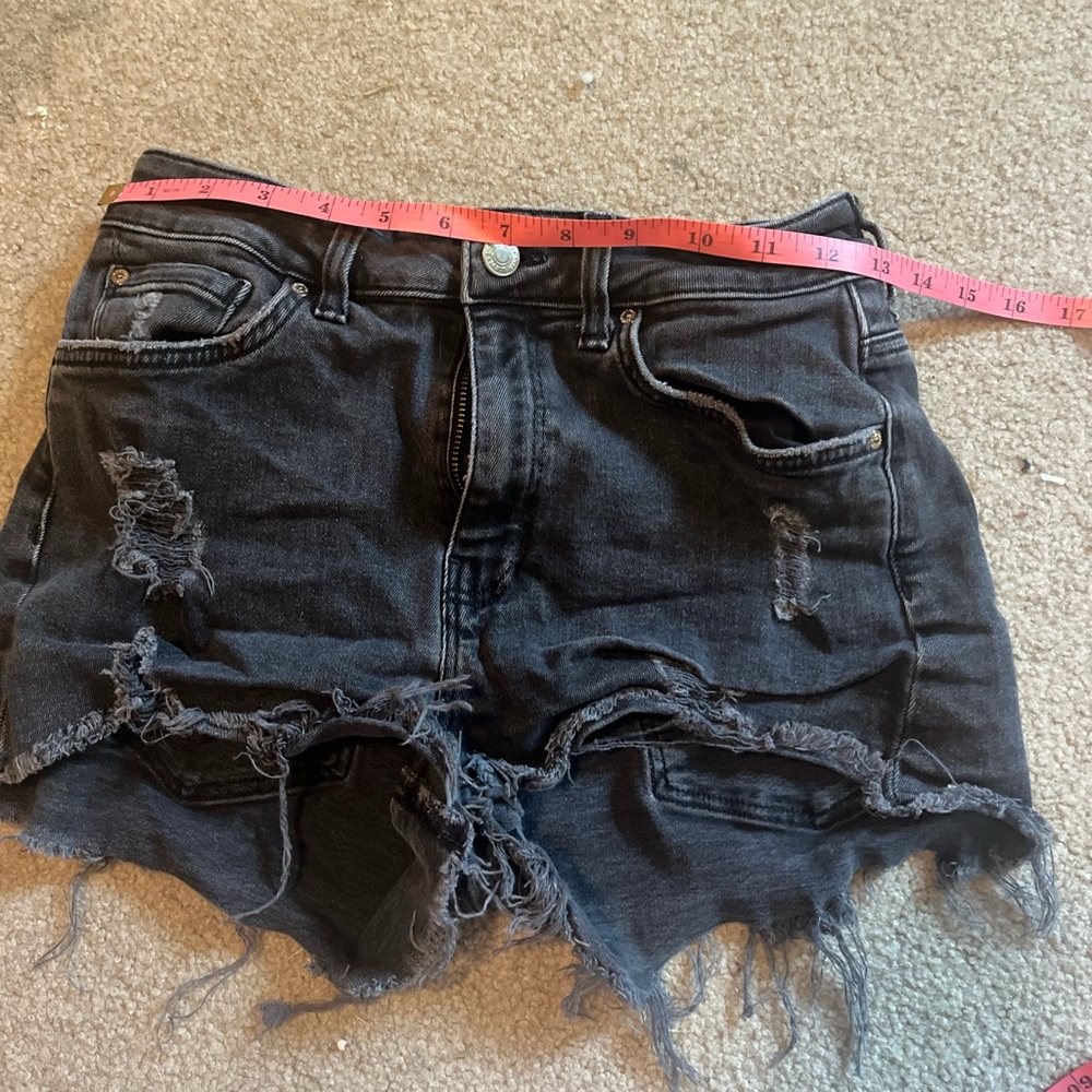 Women's Distressed Black Shorts